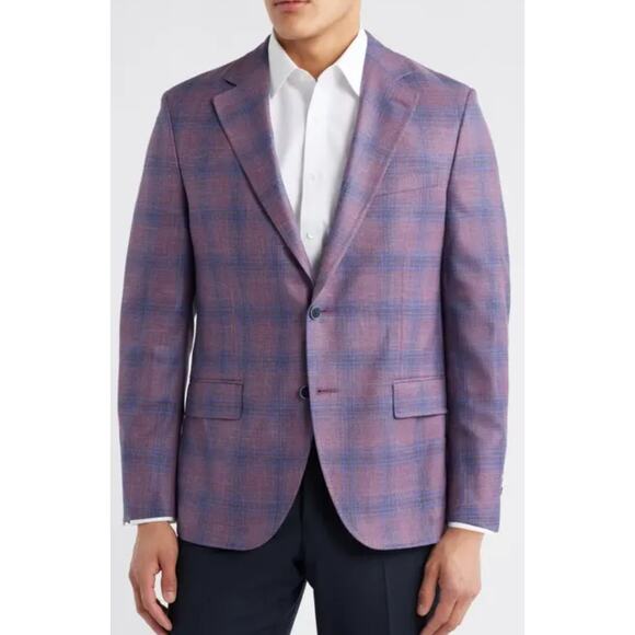 Brooks Brothers Italian Silk Classic Fit Wool-Linen-Silk Overcheck 1818 Sport 39 - Picture 1 of 7